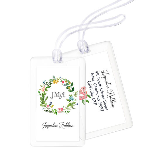 Spring Wreath Luggage Tags